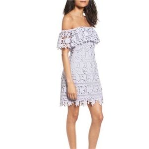 Astr Strapless Lavender Lace Dress